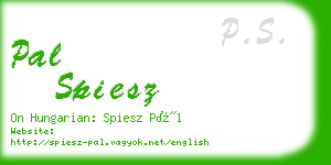 pal spiesz business card